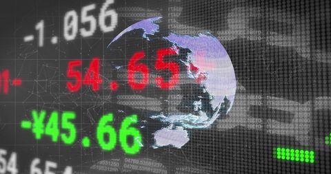 Digital Globe with Stock Market Numbers and Data Interfacing - Download Free Stock Images Pikwizard.com