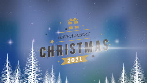 Digital Christmas Greeting with Falling Snow Animation