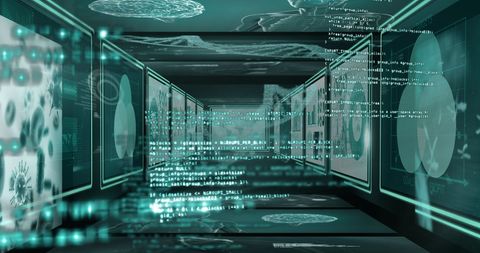 Digital Data Streams and Holographic Interface Background - Download Free Stock Images Pikwizard.com