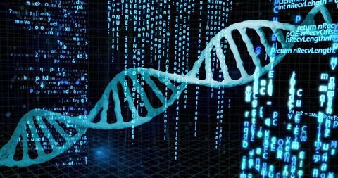 Data Processing over DNA Strand in Digital Interface Concept - Download Free Stock Images Pikwizard.com