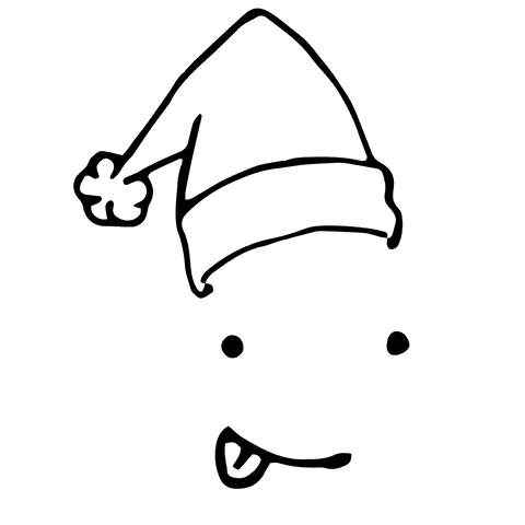 Santa hat and christmas smile on transparent background