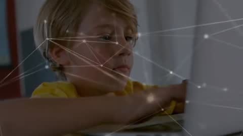 Child Engaging with Laptop Showing Digital Connectivity