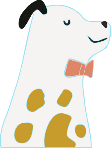 Charming dog in bow tie on transparent background: playful illustration art