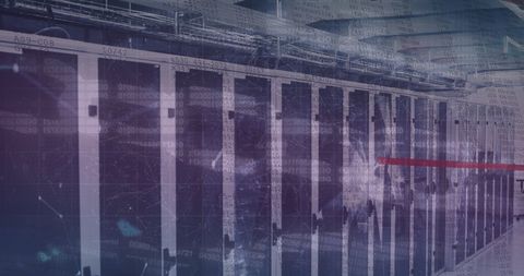 Digital connections and data processing in advanced server room