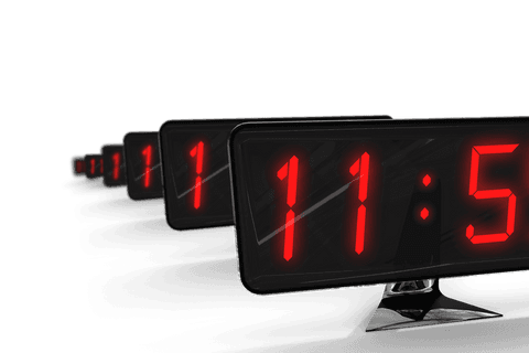 transparent digital clocks with 11:5 display multiplication - Download Free Stock Videos Pikwizard.com