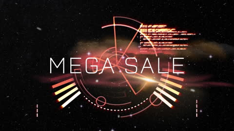 Animated Mega Sale Advertisement in Cosmic Digital Design