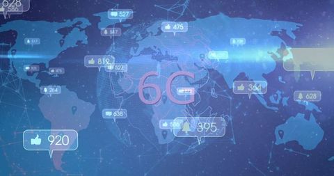 Futuristic 6G Network Interface with Global Connectivity Theme - Download Free Stock Images Pikwizard.com
