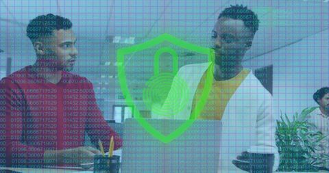 Biometric Security Concept with Diverse Office Team