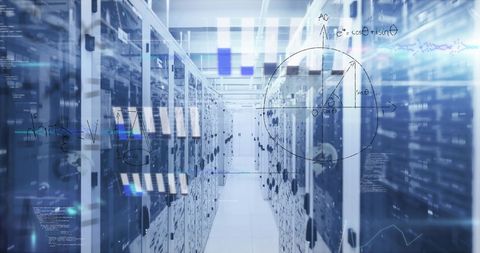 High-Tech Global Data Center with Digital Network Overlay - Download Free Stock Images Pikwizard.com
