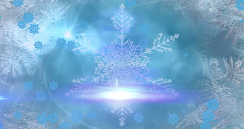Magical Winter Snowflake Scene with Glowing Effects
