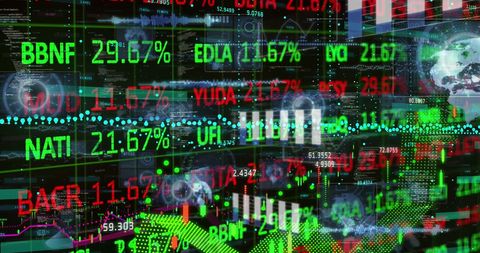 Dynamic Financial Data Display in Neon Colors - Download Free Stock Images Pikwizard.com