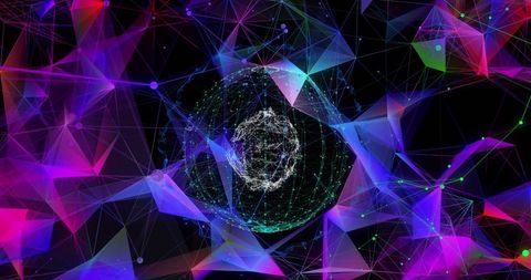 Futuristic Glowing Network Nodes in Geometric Interface - Download Free Stock Images Pikwizard.com