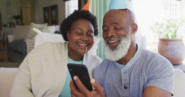 Happy Senior African American Couple Celebrating with Selfie - Download Free Stock Images Pikwizard.com