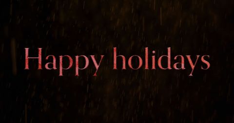 Happy Holidays Text on Snowy Black Background - Download Free Stock Images Pikwizard.com