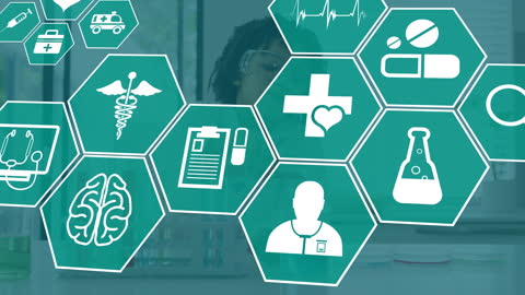 Digital Medical Interface with Diverse Boy in Laboratory