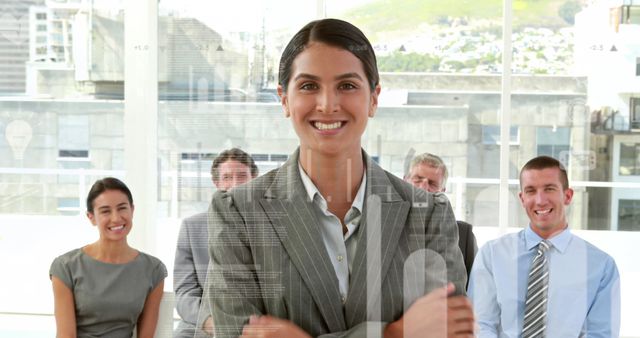 Confident Businesswoman Leading Meeting with Team in Modern Office - Download Free Stock Images Pikwizard.com