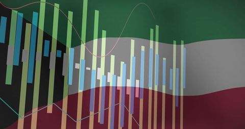 Abstract Data Analysis on Kuwaiti Flag Background