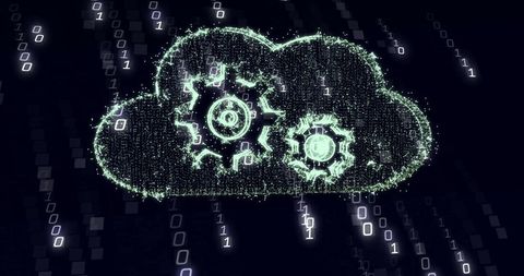 Cloud Computing with Gears and Binary Code - Download Free Stock Images Pikwizard.com