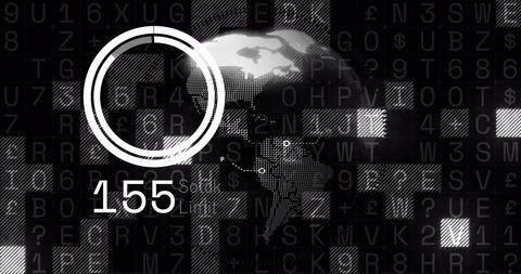 Digital Data Interface over Rotating Globe with Network Codes - Download Free Stock Images Pikwizard.com