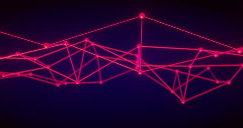 Glowing Digital Network Connections Animation on Black Background