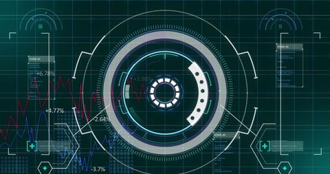 Futuristic Radar Interface with Grids and Data Charts - Download Free Stock Images Pikwizard.com