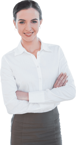 Transparent Confident Young Businesswoman in Professional Attire