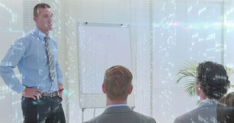 Diverse Team in Data-Driven Business Meeting with Digital Overlay - Download Free Stock Images Pikwizard.com