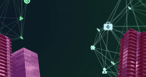 Digital Network Connection with Globe Animation