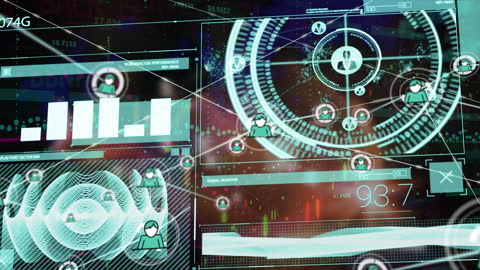 Digital Interface with Connected Data Network Visualization
