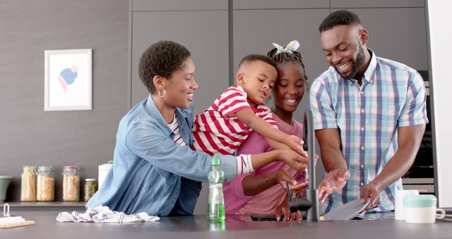 Happy Family Washing Hands Together in Modern Kitchen - Download Free Stock Images Pikwizard.com