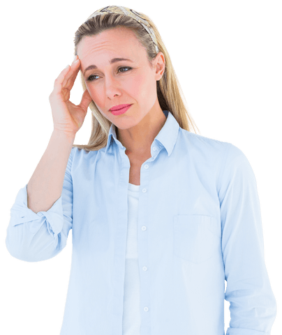 Transparent Image of Woman Suffering from Headache with Troubled Expression - Download Free Stock Videos Pikwizard.com