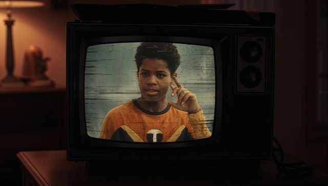 Retro Living Room with Teen on Flickering CRT TV