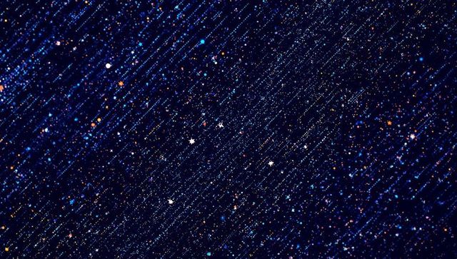 Glittering diagonal star field with multicolored light trails, cosmic galaxy background