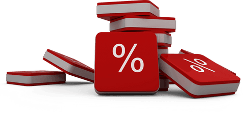 Transparent 3D Red Percentage Icons Set - Download Free Stock Videos Pikwizard.com