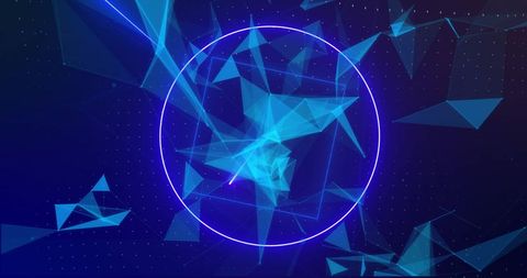 Futuristic Neon Abstract Digital Geometry with Movement - Download Free Stock Images Pikwizard.com