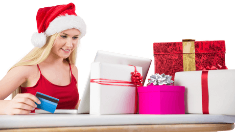 festive blonde shopping online with transparent holiday gifts variety - Download Free Stock Videos Pikwizard.com