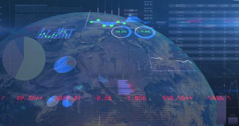 Data Analytics Visualized on Global Interface Background - Download Free Stock Images Pikwizard.com