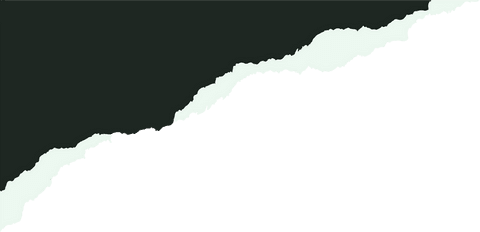 Abstract torn paper layers with jagged green edges transparent background