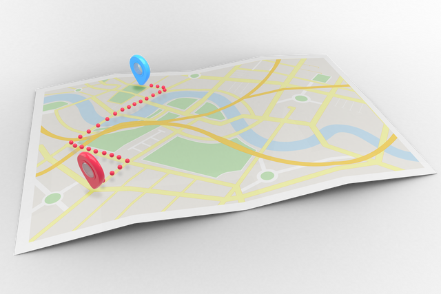 Transparent Map with Destination Points, Travel and Navigation Illustration - Download Free Stock Videos Pikwizard.com