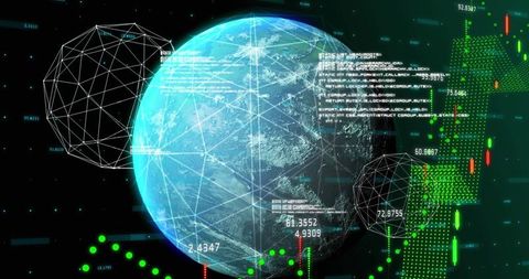 Futuristic Digital Globe With Data and Graphs - Download Free Stock Images Pikwizard.com