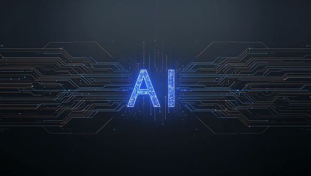 Futuristic AI with Circuit Lines and Digital Connectivity