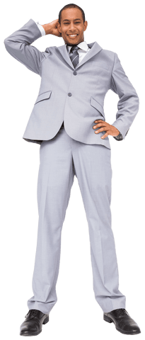 happy businessman scratching head in suit on transparent background - Download Free Stock Videos Pikwizard.com