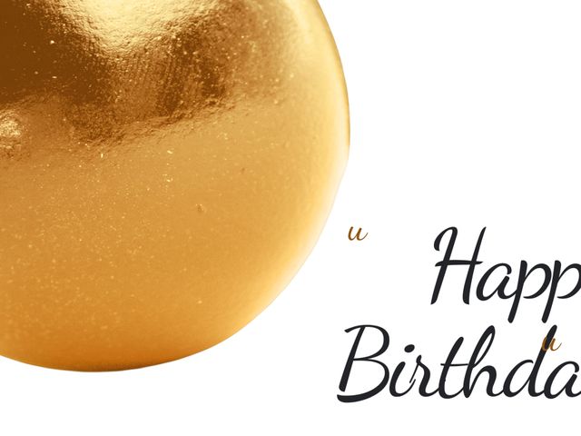 Ideal for birthday invitations, greeting cards, and party decorations. This stylish design with a golden balloon and 'Happy Birthday' text adds a luxurious touch to any celebration. Perfect for emphasizing an elegant and high-quality birthday party theme.