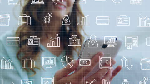 Businesswoman Interacting with Digital Interface on Smartphone