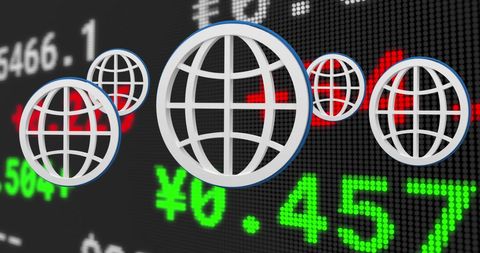 Global financial network concept with stock exchange data