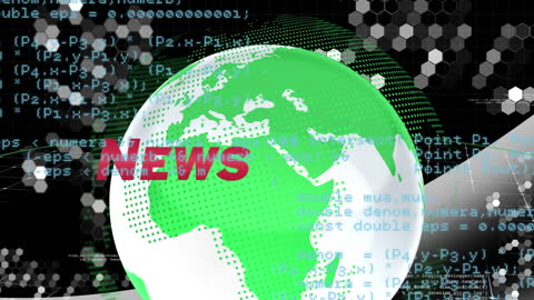 Global News Concept with Data Processing Graphics