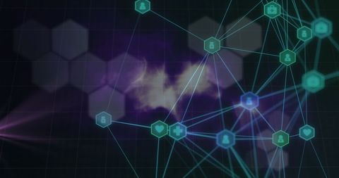 Digital Network Connections with Geometric Designs - Download Free Stock Images Pikwizard.com