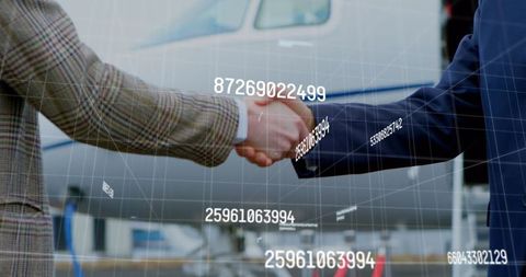 Digital Business Handshake with Data Overlay Concept - Download Free Stock Images Pikwizard.com
