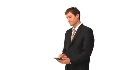 Business Professional Calculating with Modern Calculator