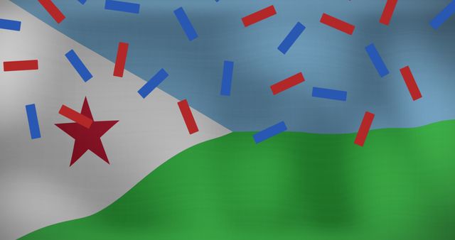 Djibouti Flag with Colorful Confetti Celebration - Download Free Stock Images Pikwizard.com